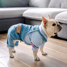 Load image into Gallery viewer, Denim Overalls Costume for French Bulldogs