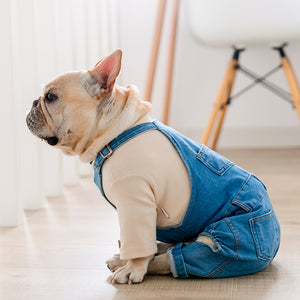 Denim Overalls Costume for French Bulldogs