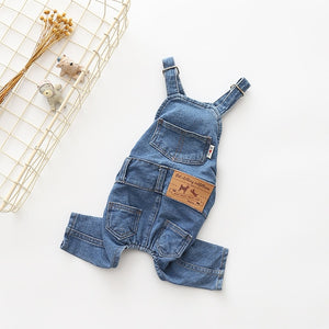 Denim Overalls Costume for French Bulldogs