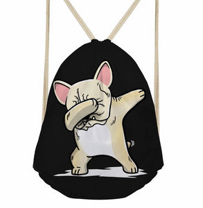 French Bulldog Prints Drawstring Bag