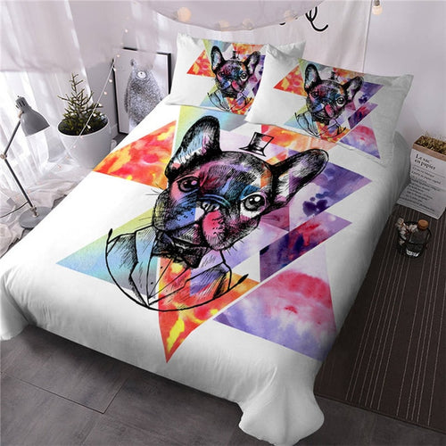 Watercolor French Bulldog Duvet Cover Bedding Set