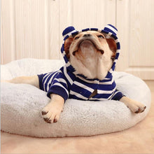 Load image into Gallery viewer, French Bulldog Stripe Hooded Dog Coat