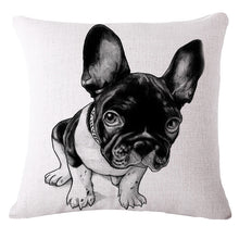 Load image into Gallery viewer, Black and White French Bulldog Cushion Cover