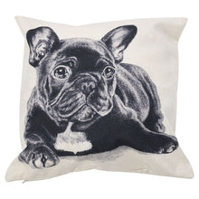 Load image into Gallery viewer, Black and White French Bulldog Cushion Cover