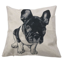 Load image into Gallery viewer, Black and White French Bulldog Cushion Cover