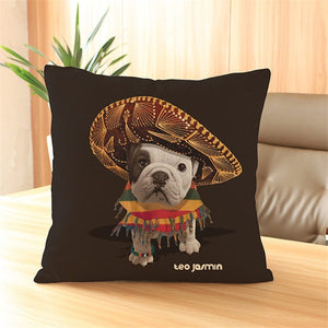 Mexican French Bulldog printing Cushion Cover