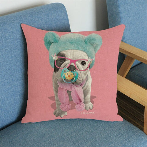 Cute Baby French Bulldog Cushion Cover