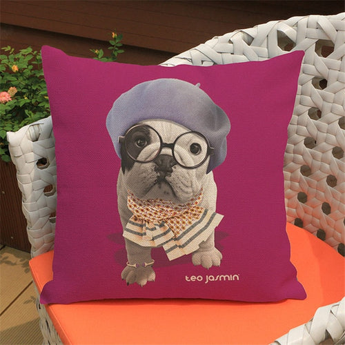 French Bulldog Artist Cushion Cover