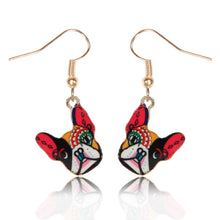 Load image into Gallery viewer, Colorful French Bulldog Earrings