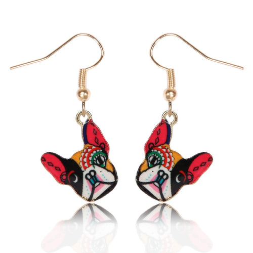 Colorful French Bulldog Earrings