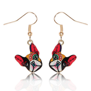 Colorful French Bulldog Earrings