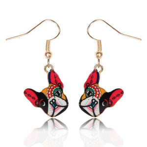 Colorful French Bulldog Earrings