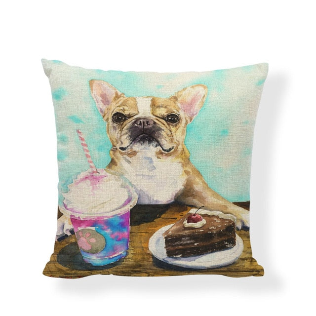 Cute French Bulldog Cushion Cover