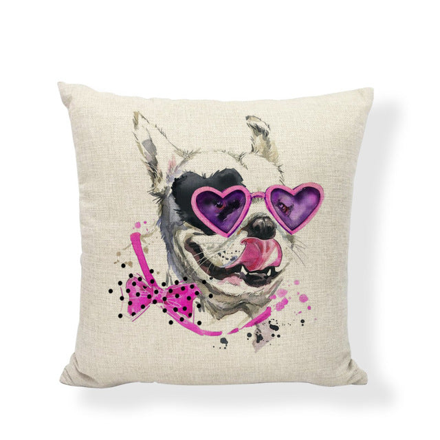 Cute French Bulldog Cushion Cover