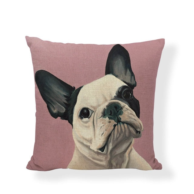 Cute French Bulldog Cushion Cover