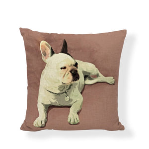 Cute French Bulldog Cushion Cover