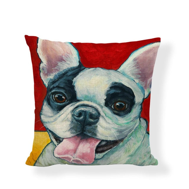 Cute French Bulldog Cushion Cover