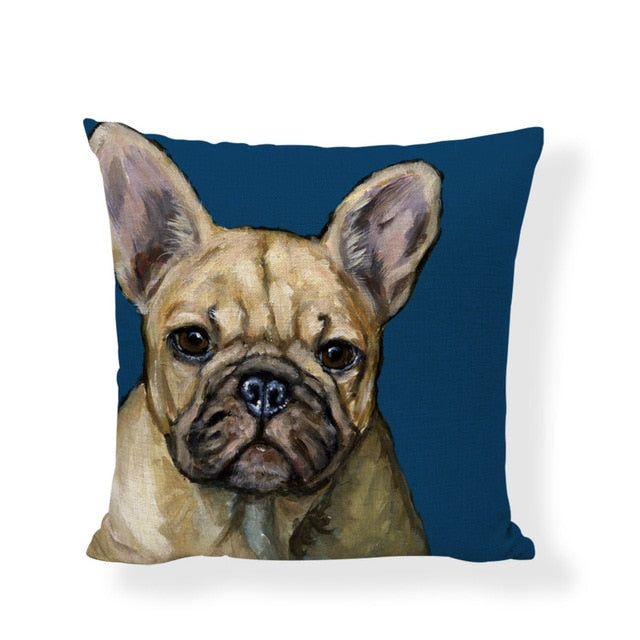 Cute French Bulldog Cushion Cover