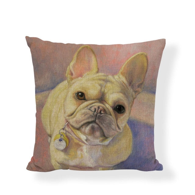 Cute French Bulldog Cushion Cover