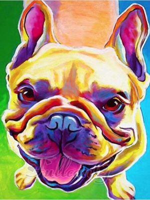 5D DIY Diamond Painting Colourful French Bulldog