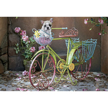 Load image into Gallery viewer, DIY 5D Diamond Painting French Bulldog on a Bike