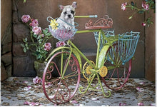 Load image into Gallery viewer, DIY 5D Diamond Painting French Bulldog on a Bike