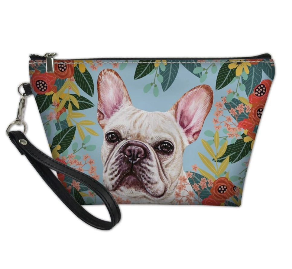 Joyful French Bulldog Make Up Bag