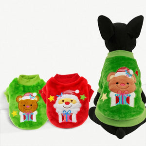 Christmas Pet Clothes Dog Puppy Cat Santa Claus Bear Coat Winter Warm Dog Outfit Xmas Genuine Petcircle Cute French Bulldog