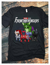 Load image into Gallery viewer, Frenchievengers French Bulldog Super Hero Cotton TShirt