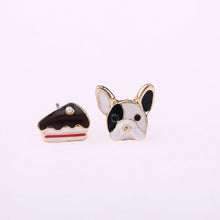 Load image into Gallery viewer, Cute French bulldog and Cake Stud Earrings