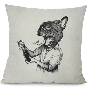 Celebrating French Bulldog Cushion Cover