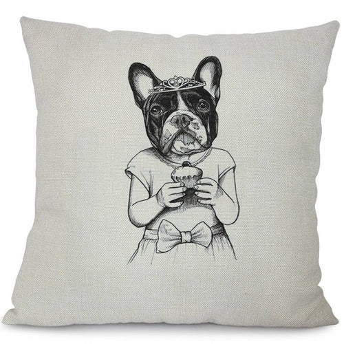 Princess Cupcake French Bulldog Cushion Cover