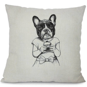 Princess Cupcake French Bulldog Cushion Cover