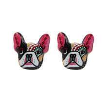 Load image into Gallery viewer, French Bulldog Enamel Earrings