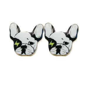 French Bulldog Enamel Earrings