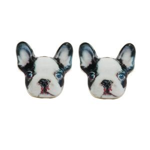 French Bulldog Enamel Earrings