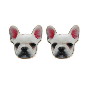 French Bulldog Enamel Earrings