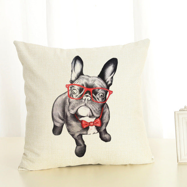 Arty French Bulldog Cushion Cover