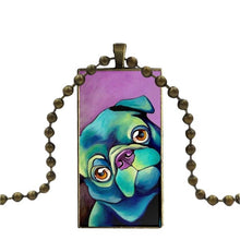 Load image into Gallery viewer, French Bulldog Rectangular Pendant Necklace on Copper Ball Chain