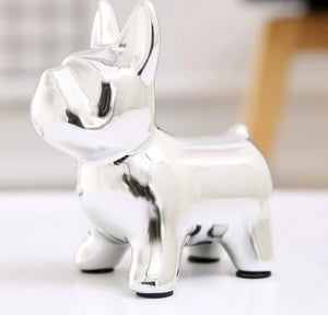 Gold Ceramic French Bulldog Figurines