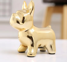 Load image into Gallery viewer, Gold Ceramic French Bulldog Figurines