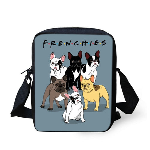 Cute French Bulldog Print School Bag