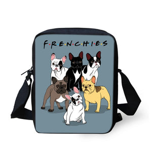 Cute French Bulldog Print School Bag