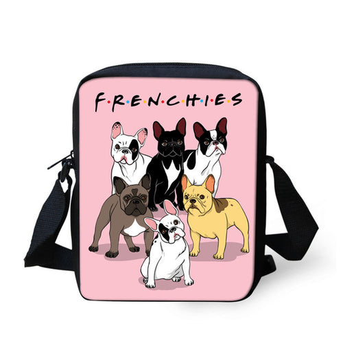 Cute French Bulldog Print School Bag