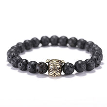 Load image into Gallery viewer, Natural Stone Lava Beads French Bulldog Bracelet   - Perfect for Men