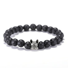 Load image into Gallery viewer, Natural Stone Lava Beads French Bulldog Bracelet   - Perfect for Men