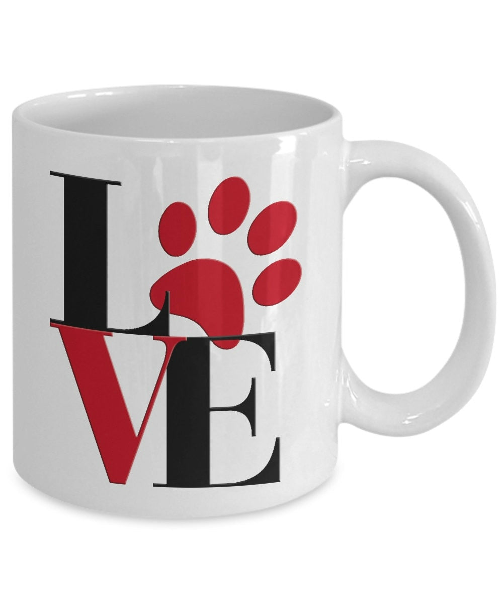 French Bulldog Paw Print LOVE Coffee Mug