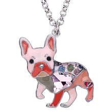 Load image into Gallery viewer, WEVENI Enamel Alloy Rhinestone French Bulldog Pug Dog Necklace Pendant Fashion Animal Jewelry For Women Girls Pet Lovers Gift