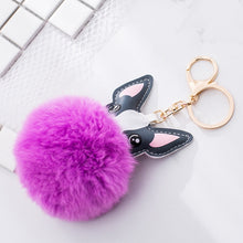 Load image into Gallery viewer, Fluffy Fur French Bulldog Keychain Pompom