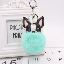 Load image into Gallery viewer, Fluffy Fur French Bulldog Keychain Pompom